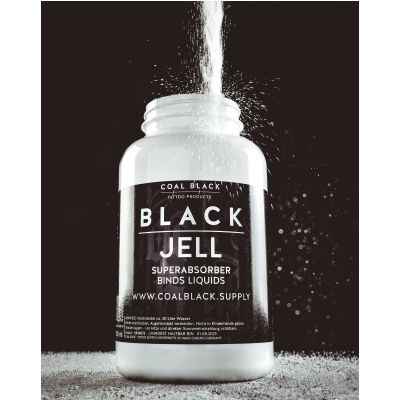 COAL BLACK - BLACK JELL:  Spezialgranulat zur Liquidation der Flüssigkeiten bei Tätowierung